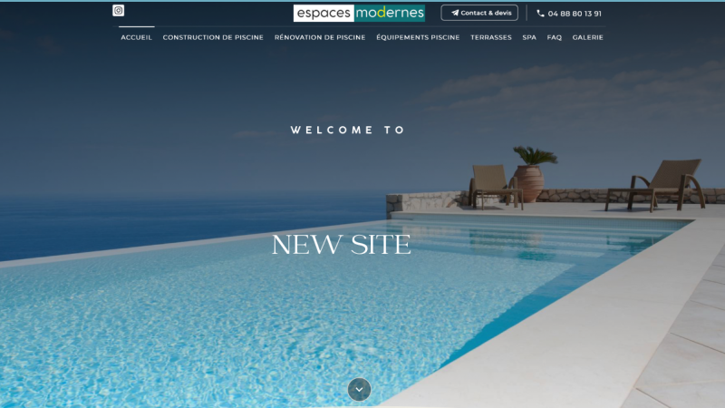 Découvrez notre nouveau site web Espaces Modernes pour vos projets de construction et rénovation de piscine